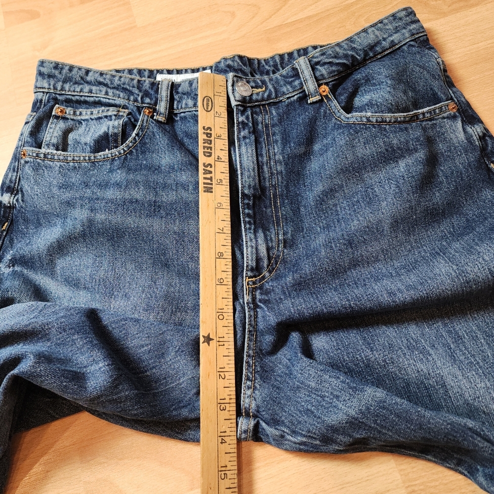 Zara Barrel Jeans Women's Size 10 Medium Wash Rigid Denim 29" Inseam Hi-Rise - Picture 8 of 16